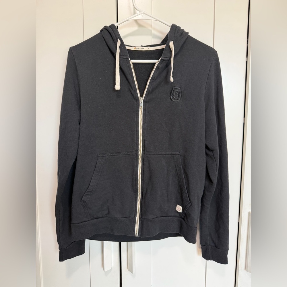 Marine Layer Classic Black Sweater Zip Up Hoodie Jacket size S